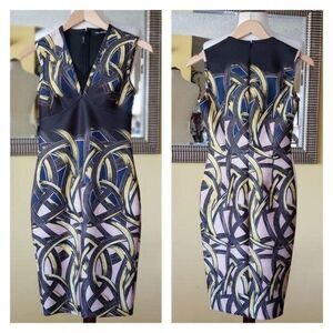 Yigal Azrouel Scuba Neprene Geometric Sleeveless Dress Women's Size 4